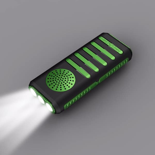 speaker flashlight and power bank green