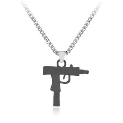 gun necklace pure gold
